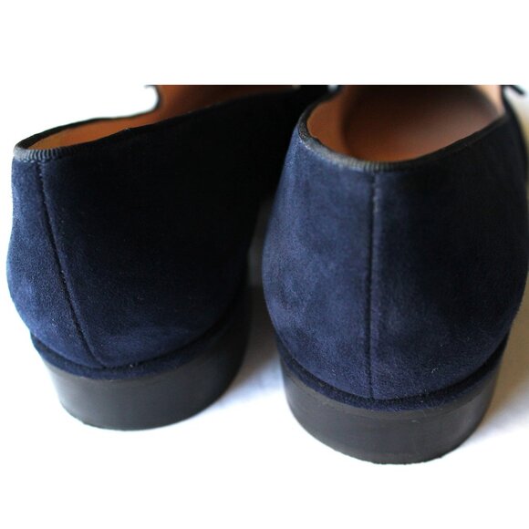 Stuart Weitzman Keegan Bow Suede Loafer / Size 9 / Navy Blue Flat - Picture 6 of 9